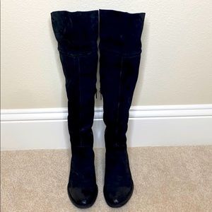 Born Black Suede Over the knee boot Size 6